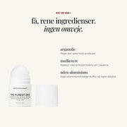 Ingredienser i THE PUREST DEO CREME DEO ROLL-ON: arganolie, mælkesyre, uden aluminium – SARDKOPENHAGEN